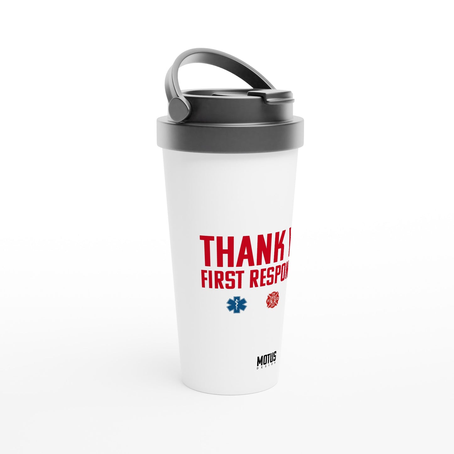 First Responders | White 15oz Stainless Steel Travel Mug