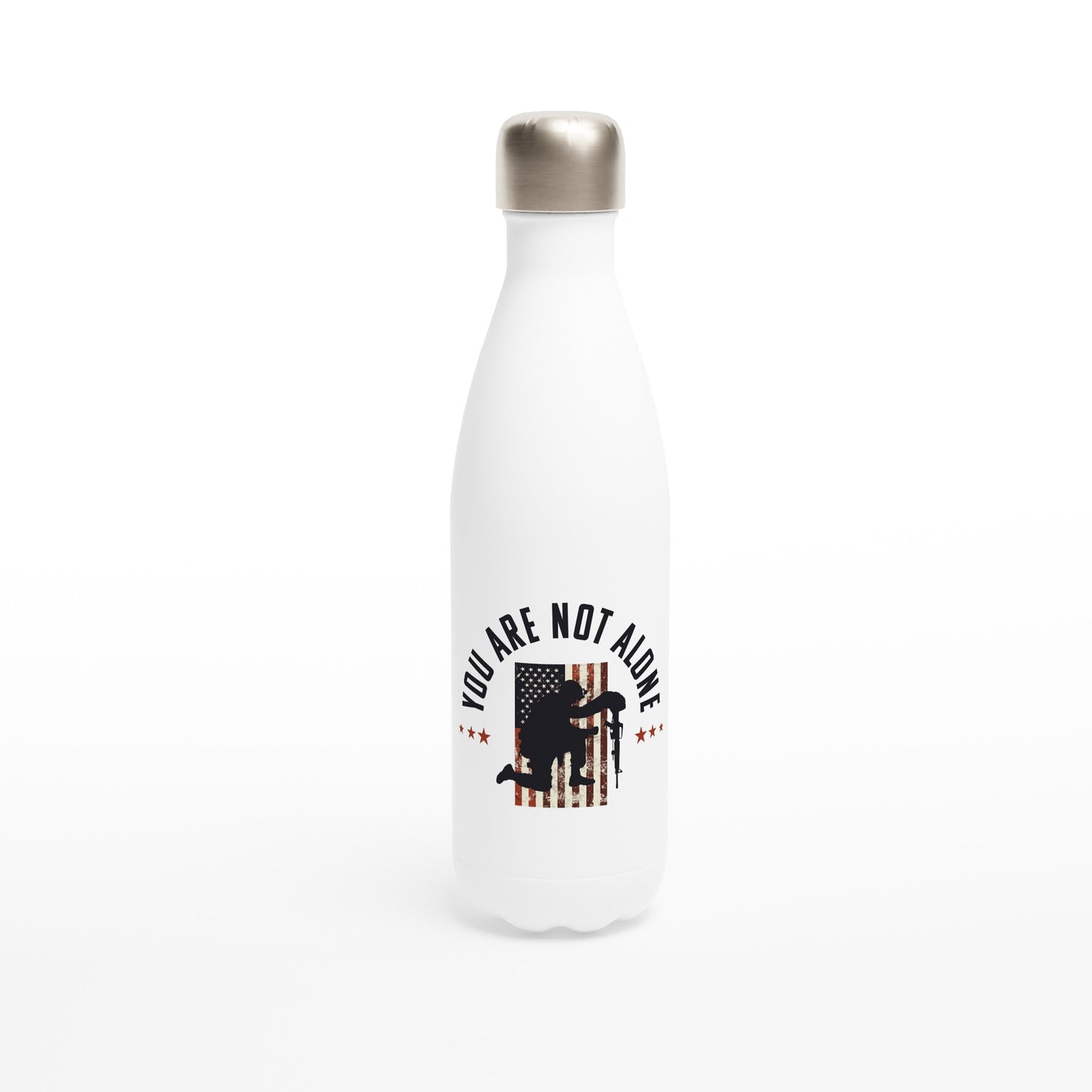 You Are Not Alone | White 17oz Stainless Steel Water Bottle