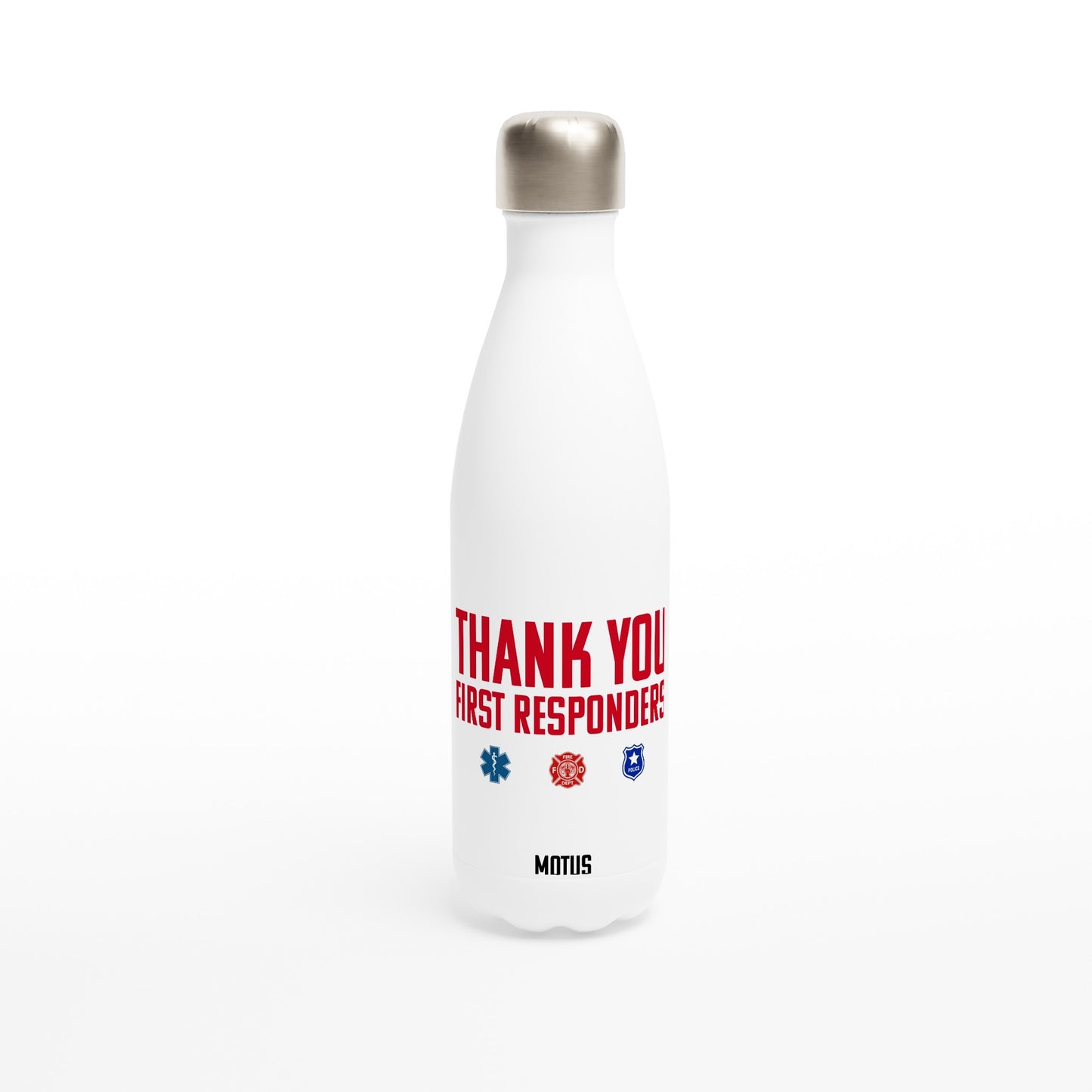 First Responders | White 17oz Stainless Steel Water Bottle