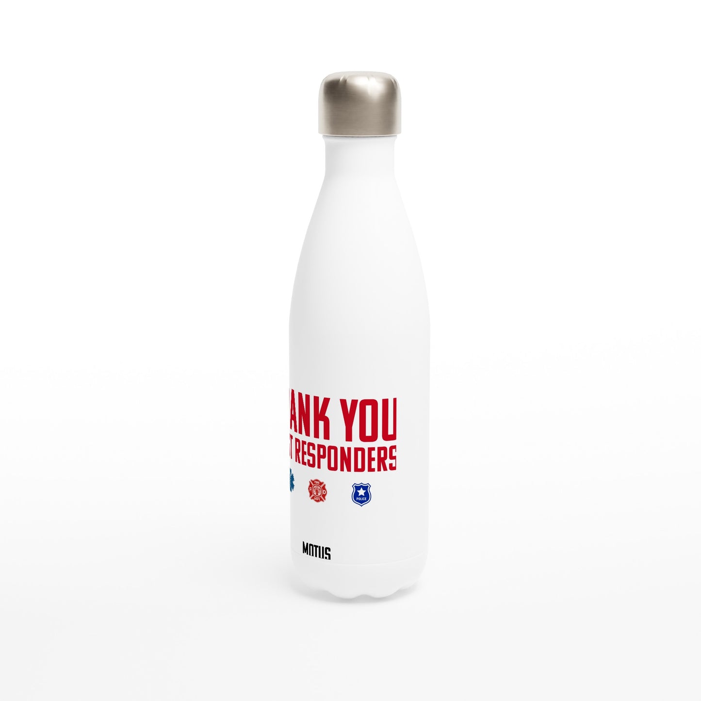 First Responders | White 17oz Stainless Steel Water Bottle